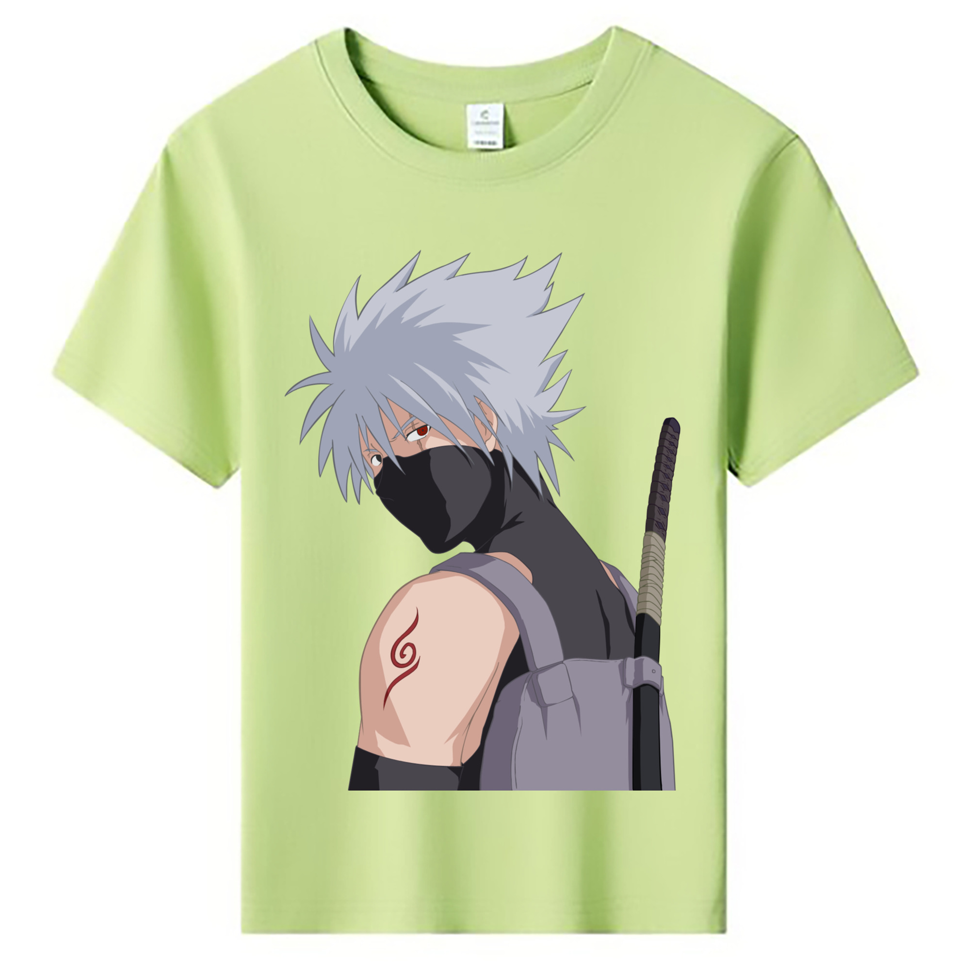 （画像用） NARUTO -ナルト- はたけ カカシ Hatake Kakashi 綿100％キッズTシャツ（フロントプリント）
